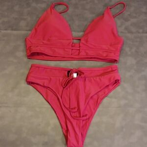 NIP. Peddney Deep Red Sexy Strappy Bikini
